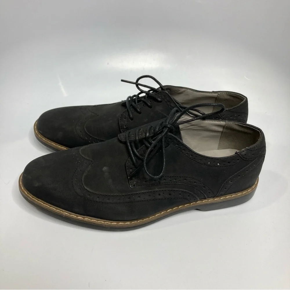 Reserved footwear wingtip shoes‎ faux suede black size 9.5
